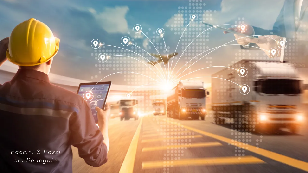 Un fotomontaggio che rappresenta il settore degli autotrasporti e della logistica
